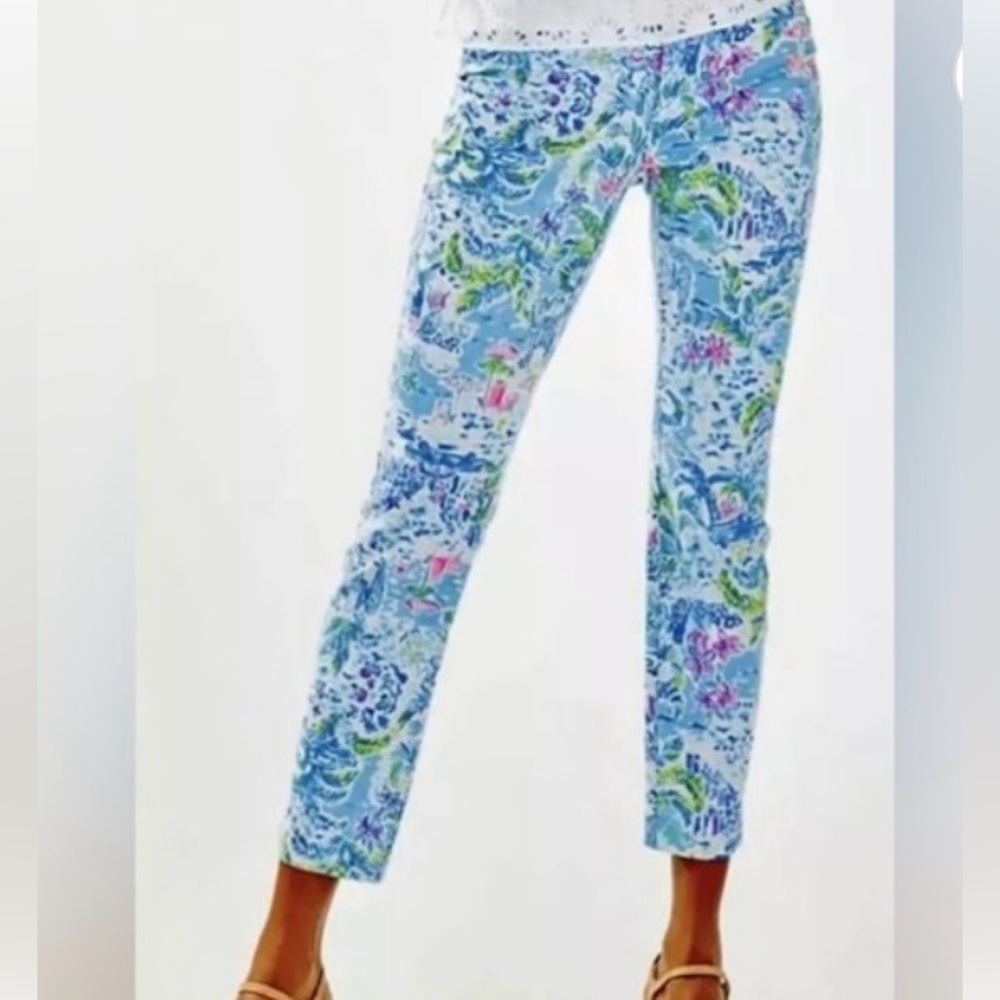 LILLY PULITZER Kelly Skinny Crop Pants in Multi “What a Lovely Place”